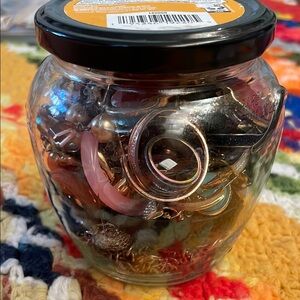 Assorted Jewelry in Glass Jar